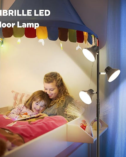2024 Upgraded LED Floor Lamp, 36W Modern Floor Lamp with Remote & Touch Control, 4 Color Temperatures, Standing Lamp with 3 Rotatable Lights, Floor Lamps for Living Room, Bedroom, Office - LeafyLoom