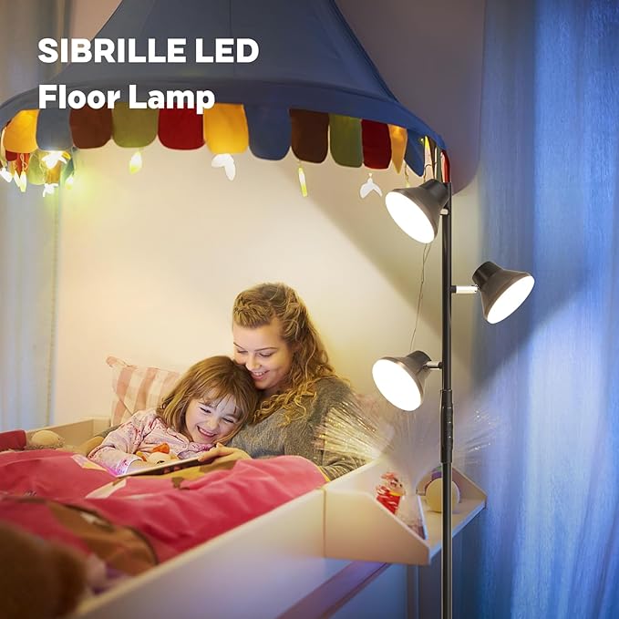 2024 Upgraded LED Floor Lamp, 36W Modern Floor Lamp with Remote & Touch Control, 4 Color Temperatures, Standing Lamp with 3 Rotatable Lights, Floor Lamps for Living Room, Bedroom, Office - LeafyLoom