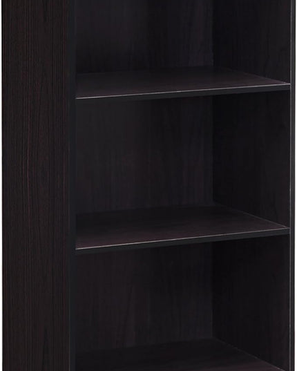 Furinno Basic 3-Tier Bookcase Storage Shelves, Dark Walnut - LeafyLoom