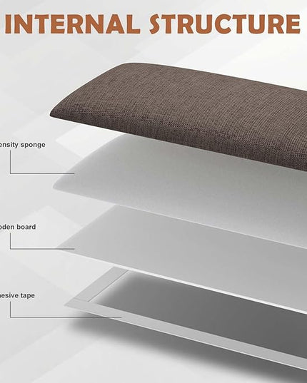 Upholstered Wall Mounted Headboard, 3D Soundproof Wall Panels Peel and Stick Headboard for King Size, Reusable and Removable Tufted Bed Headboard in Brown(12 Panels, 10" x 24") - LeafyLoom