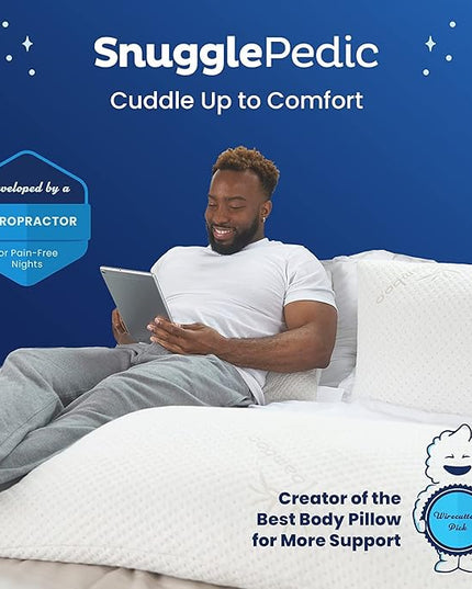 Snuggle-Pedic Shredded Memory Foam Pillow - The Original Cool Pillows for Side, Stomach & Back Sleepers - Sleep Support That Keeps Shape - College Dorm Room Essentials for Girls and Guys - Queen - LeafyLoom