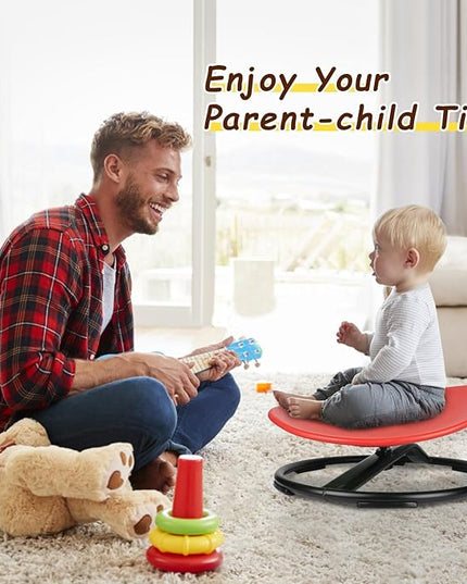 Kids Swivel Chair, Spinning Chair for Kids, Sit and Spin Chair for Kids,Balance Physical Therapy Equipment, Training Body Coordination，Sensory Spinning Seat for Kids (Red) - LeafyLoom