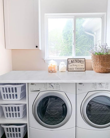 Kaboon Universal Tabletop 59.1"x23.62", Solid One-Piece Melamine Table Top, Double Desk L-Desk DIY, Home and Office Countertop, White Rock - LeafyLoom