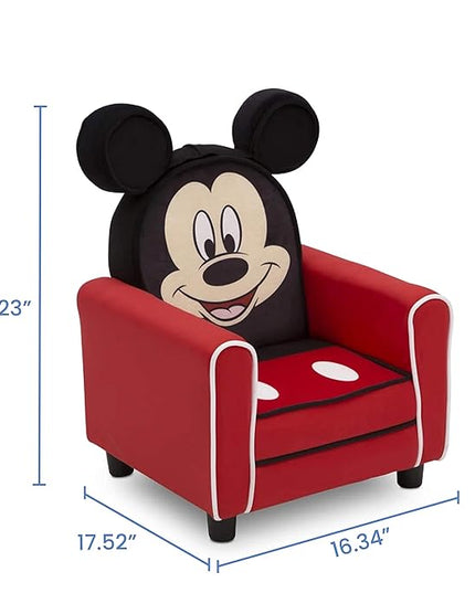Delta Children Figural Upholstered Kids Chair, Wood ,Disney Mickey Mouse - LeafyLoom