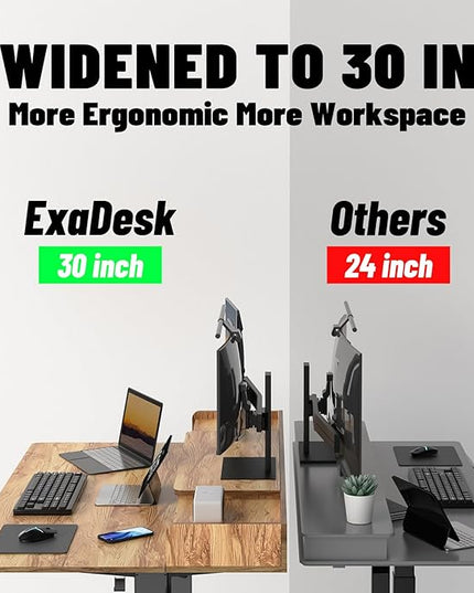 55×30 Inch Electric Standing Desk with 2 Drawers, Adjustable Height Widened Stand Up Desk with Storage Shelf, Sit to Stand Ergonomic Workstation for Home Office - LeafyLoom