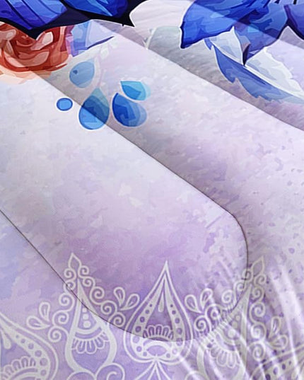 Datura home Kids Comforter Set Butterfly Printed Pattern Bedding Set with 1 Comforter and 2 Pillowcases for Girls Boys Bedroom All Season(Butterfly3 Twin) - LeafyLoom