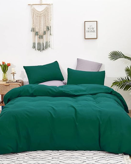 Green Comforter Set King Dark Green Bedding Set Soft Lightweight Pure Emerald Green Comforter Men Women Durable Green King Blanket Breathable Green Comforter Set Solid Green Bed Comforter - LeafyLoom