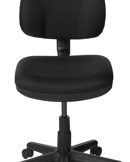 Office Star Pneumatic Sculptured Office Task Chair with Thick Padded Seat and Built-in Lumbar Support, Black - LeafyLoom