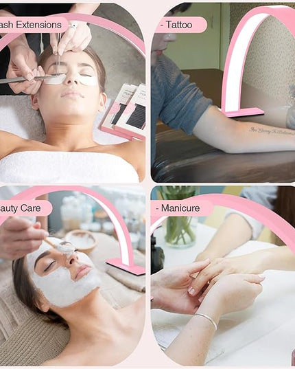 Half Moon Light Nail Desk Lamp, Arch Light for Nail Techs, 22'' Pro Table Lamp for Nails,Tattoo,Eyebrows,Lash Extensions, Skincare, Nail Tech Lamp | Manicure Led Light | Lash Tech Light - LeafyLoom