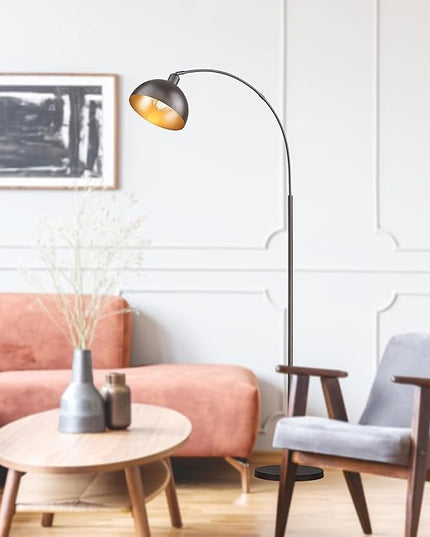 Arch Floor Lamp with Remote Control, Farmhouse Industrial Standing Lamp, 70” Dimmable Tall Lamp with 360° Adjustable Hanging Metal Shade, Over Couch Lamps with 9W LED Bulb (Oil Rubbed Bronze) - LeafyLoom