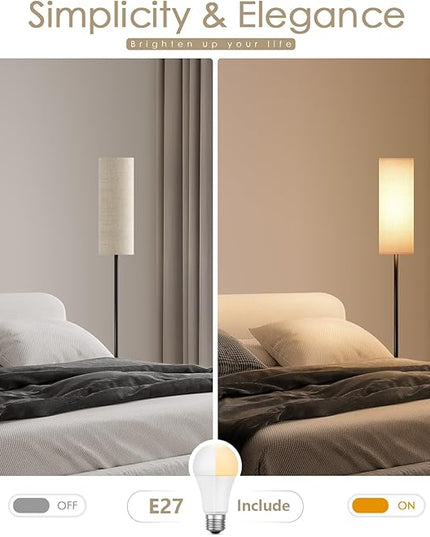 Floor Lamps for Living Room with 3 Color Temperatures, Modern Standing Lamp Tall Industrial Reading for Bedroom, Living Room, Office, Kids Room, Dimmable Floor Lamp,9W Bulb Included - LeafyLoom