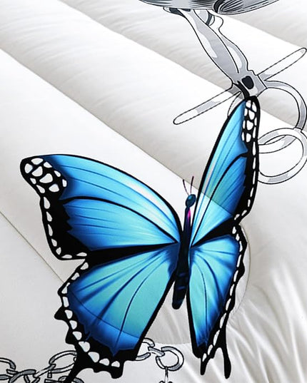 CVHOUSE Butterfly Bedding Set,Butterfly Comforter Full,Butterfly Comforter Set for Girls Kids Teens,Butterflies Quilt Set with 1 Comforter and 2 Pillow Cases- 3 Piece - LeafyLoom