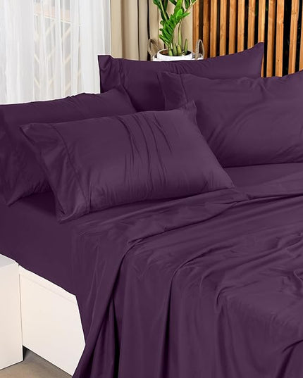 Utopia Bedding Full Bed Sheets Set - 4 Piece Bedding - Brushed Microfiber - Shrinkage and Fade Resistant - Easy Care (Full, Purple) - LeafyLoom