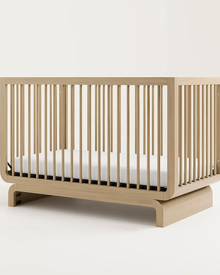 Storkcraft Santorini Deluxe 5-in-1 Convertible Crib with Bonus Toddler Guardrail (Driftwood) – GREENGUARD Gold Certified, Toddler Guardrail Included in Box, Fits Standard Crib Mattress - LeafyLoom