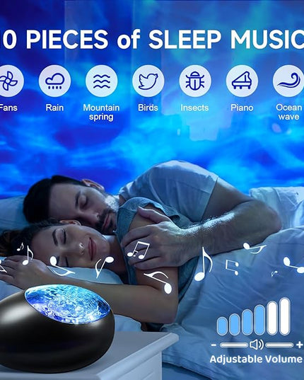 One Fire Gifts Box Galaxy Projector Light with 10 White Noise & Bluetooth Music, Remote Timer Galaxy Lights for Bedroom, Room Decor OneFire