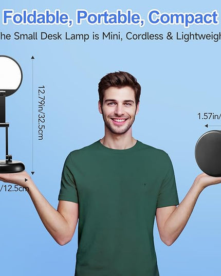 Battery Operated Lamp,3600mAh Battery Powered Lamp,10 Brightness Rechargeable Lamp Battery Lamp,Cordless Lamp Rechargeable Table Lamp,Rechargeable Light Portable Lamp,Small Desk Lamps for Home Office - LeafyLoom