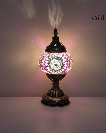 Turkish Mosaic Lamp Bohemian Tiffany Style Moroccan Stained Glass Decorative Bedside Lamps - LeafyLoom