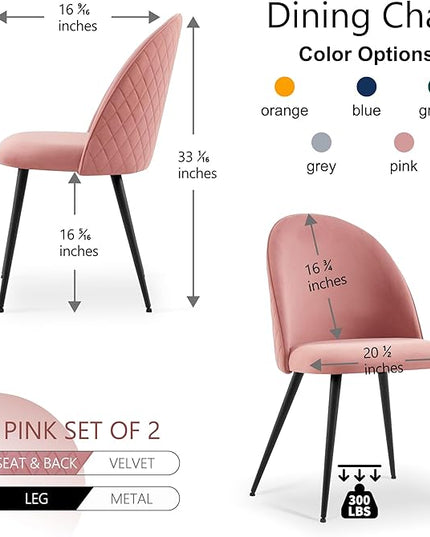 NicBex Haerin-SD-00330-LWJ Dining Chairs, 21.3"x20.5"x33.1", Pink - LeafyLoom