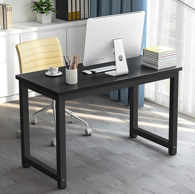 Tribesigns Computer Desk, 47 inch Modern Simple Office Desk Computer Table Study Writing Desk for Home Office, White - LeafyLoom