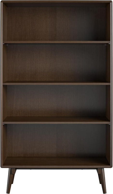Novogratz Brittany 4 Shelf Bookcase, Walnut - LeafyLoom