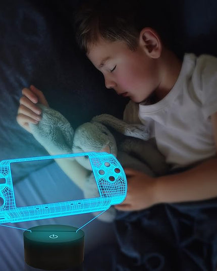 Attivolife Gameped 3D Illusion Lamp, handheld Game Console Night Light with Remote Control + Timer 16 Color Change Lamps Kids Gamer Room Decor Plug in Cool Festival Birthday Gifts for Boys Men Child - LeafyLoom