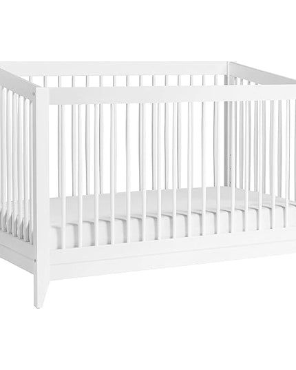 Babyletto Sprout 4-in-1 Convertible Crib with Toddler Bed Conversion Kit in White, Greenguard Gold Certified - LeafyLoom