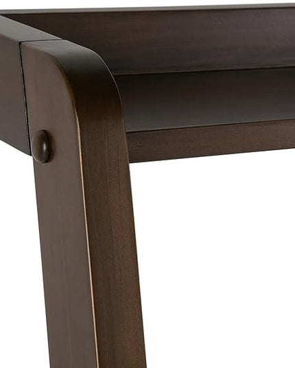 SIMPLIHOME Aleck SOLID WOOD 36 inch Wide Home Office Desk, Writing Table, Workstation, Study Table Furniture in Warm Walnut Brown with 2 Drawers - LeafyLoom