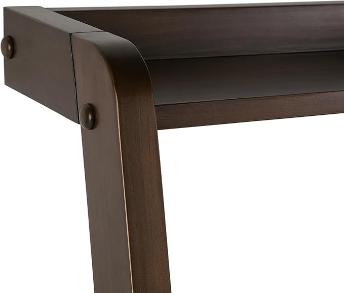SIMPLIHOME Aleck SOLID WOOD 36 inch Wide Home Office Desk, Writing Table, Workstation, Study Table Furniture in Warm Walnut Brown with 2 Drawers - LeafyLoom