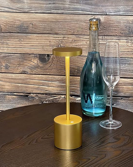 2 Pack Cordless LED Table Lamp, Rechargeable Battery 3 Lighting Modes Dimmable Light Portable Desk Lamps, for Restaurant, Terrace (Gold) - LeafyLoom
