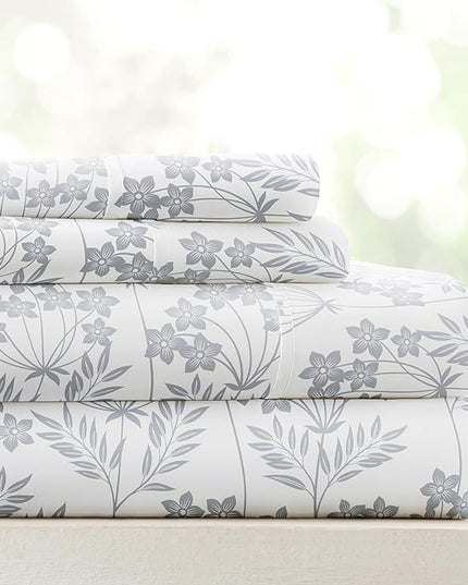 Linen Market 4 Piece Full Bedding Sheet Set (Light Blue Floral) - Sleep Better Than Ever with These Ultra-Soft & Cooling Bed Sheets for Your Full Size Bed - Deep Pocket Fits 16" Mattress - LeafyLoom