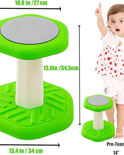 Active Chairs Kids Preschool Wobble Stool - Alternative Flexible Seating Balance Wiggle Stool for Classroom,Preschool,Kindergarten&Elementary School,Active Sensory Chairs,Ages3-8,Green(14in) - LeafyLoom