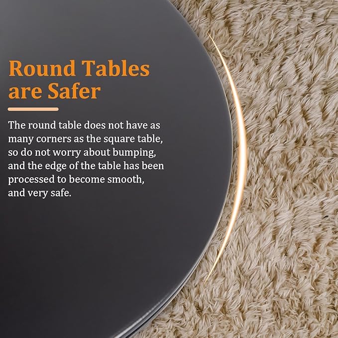 Black Round Dining Table, 31.5" Tulip Table Kitchen Round Dining Table for 2-4 People with MDF Table Top and Metal Pedestal Base, Mid-Century Leisure Table for Home, Dining Room, Cafe - LeafyLoom