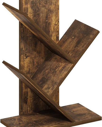 Furinno Tree Bookshelf 3-Tier Floor Standing Tree Bookcase, Amber Pine - LeafyLoom