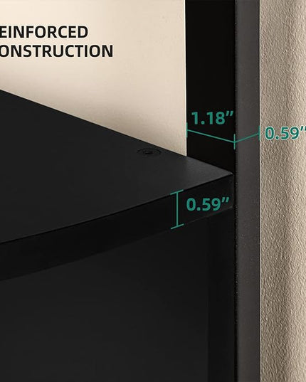 YITAHOME 6-Tier Corner Shelf, 68.8" Tall Modern Free Standing Zigzag Corner Bookshelf, 6 Shelf Display Corner Bookcase Open Small Book Shelves for Living Room, Home Office, Small Space, Black - LeafyLoom