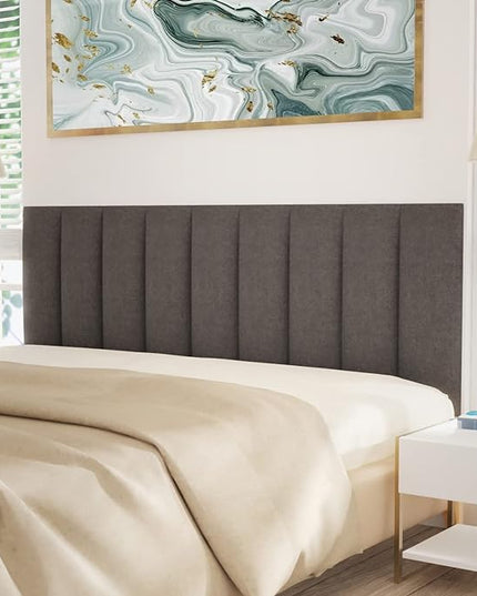 Tbfit Upholstered Wall Mounted Headboard, Soundproof Peel and Stick Headboards for Full Size Bed, Dorm Tufted Floating Bed Headboard, Pack of 6 Panels Sized 10” x 24” (Charcoal Gray) - LeafyLoom