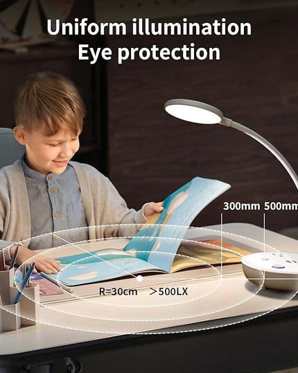 Desk Lamp Small Table Lamp for Bedside Lamp Bedroom Desk Light with Dual USB Charging Port and AC Outlet Office Reading Light Adjustable Gooseneck Working White LED Reading Lamp for Home Office - LeafyLoom