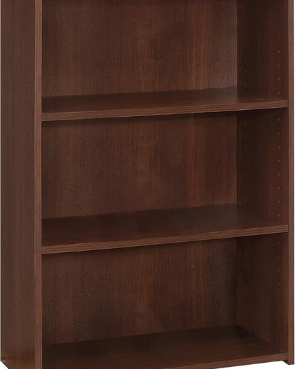 Monarch Specialties I BOOKCASE-36 H/Cherry with 3 Shelves Bookcase, Red - LeafyLoom