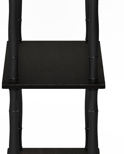 Furinno Turn-N-Tube 3-Tier Compact Multipurpose Shelf Display Rack with Classic Tube, Espresso/Black - LeafyLoom