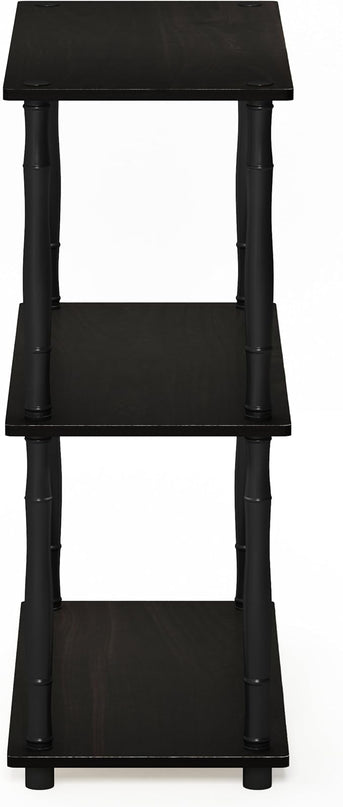 Furinno Turn-N-Tube 3-Tier Compact Multipurpose Shelf Display Rack with Classic Tube, Espresso/Black - LeafyLoom