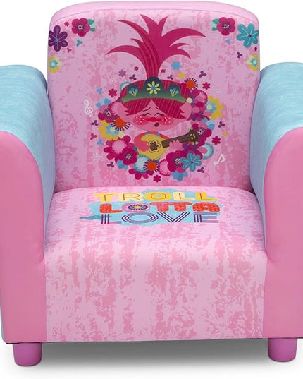 Delta Children Kids Character Upholstered Chair, Trolls World Tour - LeafyLoom