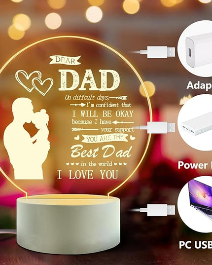 I Love My Dad-Best Dad Birthday Gifts from Daughter Son-Dad Birthday Gifts Night Light-Room Decoration Dad's Gifts. - LeafyLoom