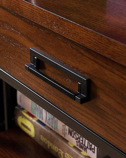 Leick Home SINCE 1912 Ironcraft Foyer Bookcase with Drawer Storage - LeafyLoom