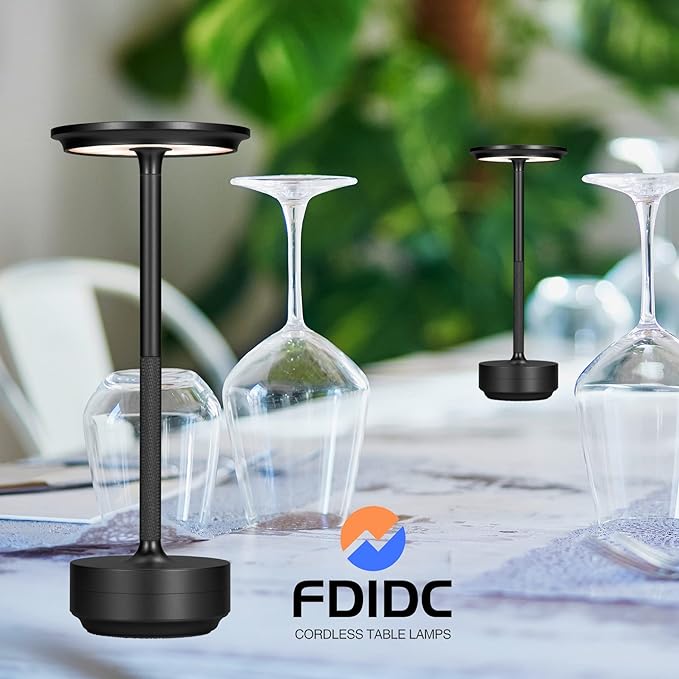 Cordless Table Lamps, LED Battery Powered Rechargeable Portable Touch Battery Operated lamp, Table Light Modern USB Lantern Bedside Lamp, Dining/Bedroom/Bar/Reading Lamp - LeafyLoom