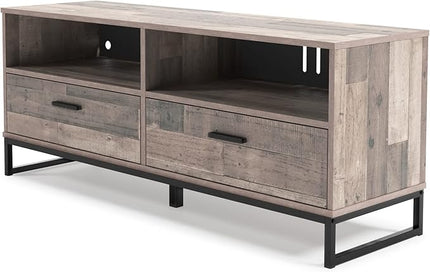 Signature Design by Ashley Neilsville 60" Medium TV Stand, Light Brown - LeafyLoom