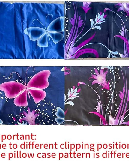 SDY 3PCS Butterfly Comforter Set Twin, Bed in a Bag Set Twin Quilt Set, Kawaii Comforter Purple Floral Bedding, Bedroom Decor Aesthetic for Girls, Kids, Toddler, Children, Teenage, Baby… - LeafyLoom