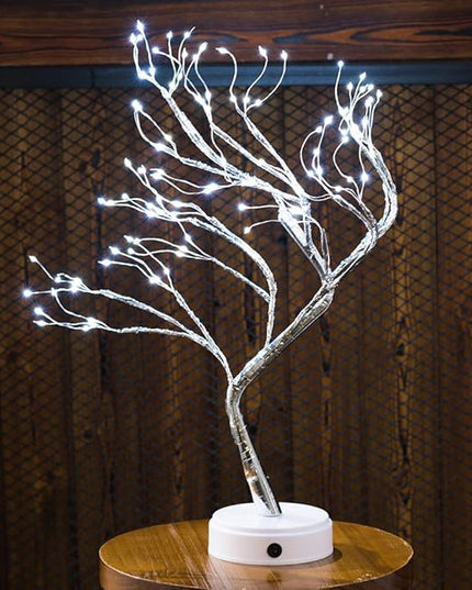 Bonsai Tree Light for Room Decor, Aesthetic Lamps for Living Room, Cute Night Light for House Decor, Good Ideas for Gifts, Home Decorations, Weddings, Christmas, Holidays and More (White, 108 LED) - LeafyLoom