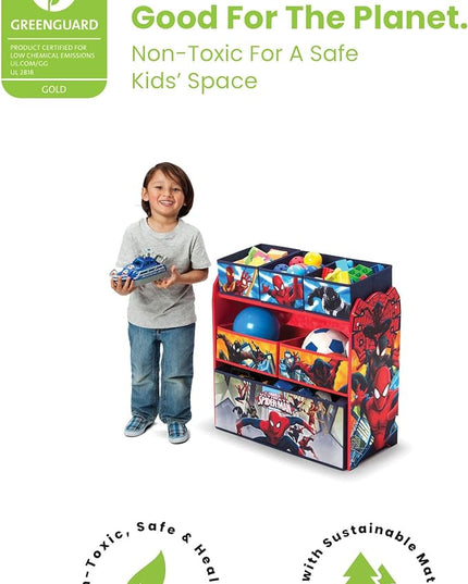 Delta Children Multi-Bin Toy Organizer, Marvel Spider Man - LeafyLoom