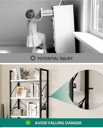 YITAHOME 5-Tier Bookshelf, Freestanding Black and White Book Shelf, Modern Minimalist Open Display Storage Book Shelves Standing Shelving Unit for Living Room Bedroom Home Office, White - LeafyLoom
