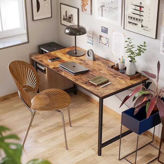 BANTI Computer Desk, 47 inch Home Office Desk, Modern Simple Style PC Table for Home, Office, Study, Writing, Vintage - LeafyLoom