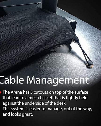Arozzi Arena Ultrawide Curved Gaming and Office Desk with Full Surface Water Resistant Desk Mat with 3 Custom Monitor Mount Cut Outs and Under The Desk Cable Management Netting - Deep Purple - LeafyLoom